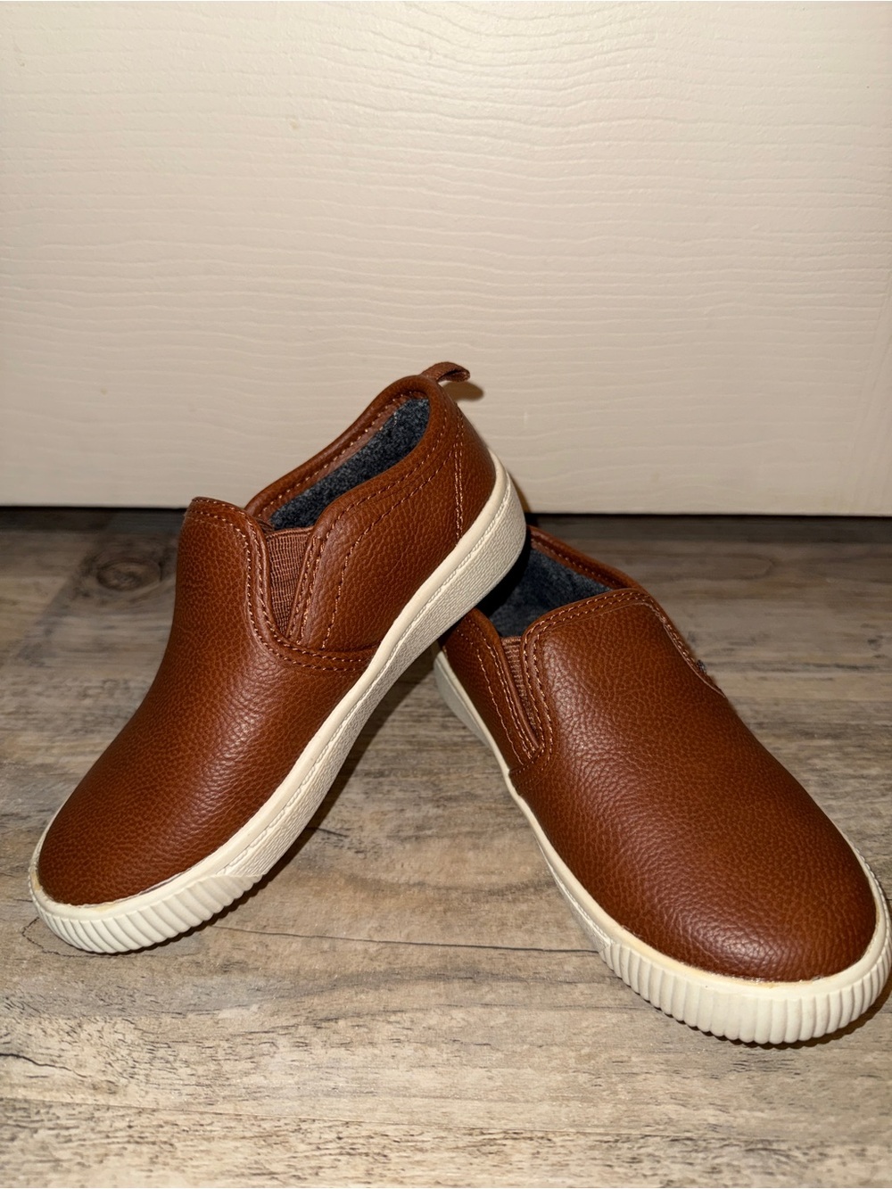 NWOT Carter's Brown Slip-On Casual Loafers with Cream Sole